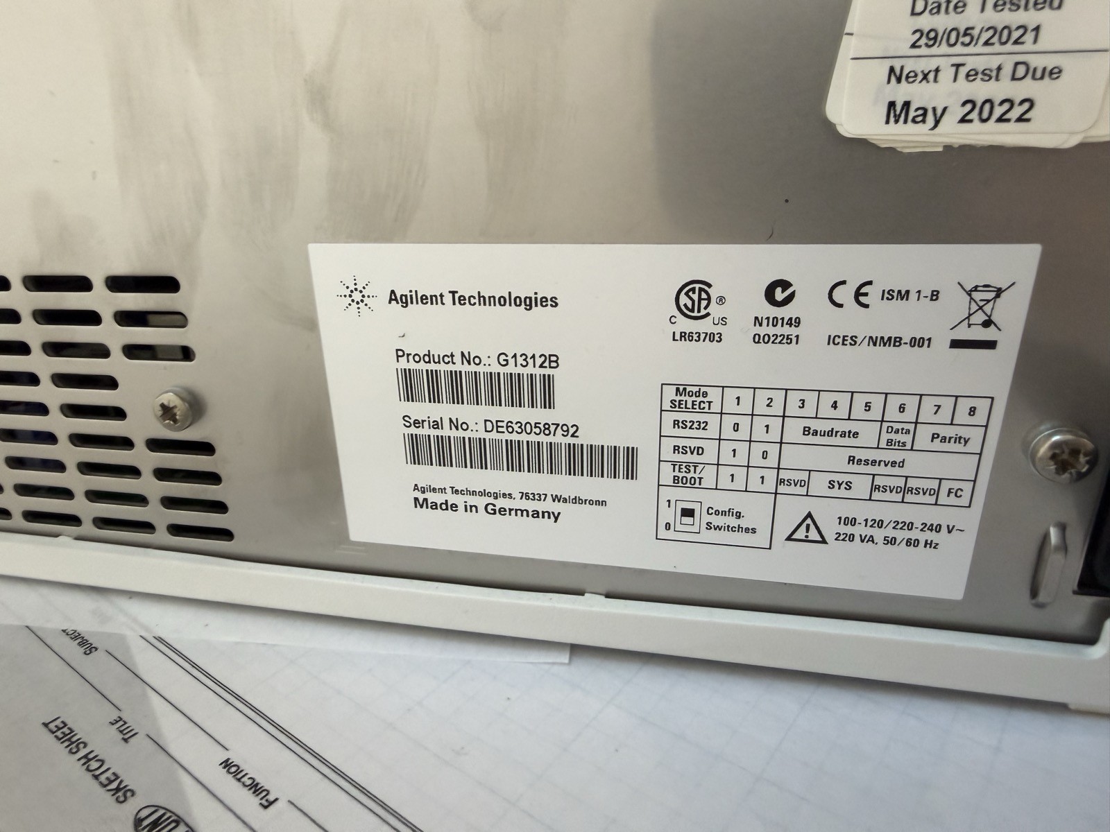 Agilent 1200 G1312B Binary Pump SL HPLC S/N DE63058792 — Powers On, Pumps Water