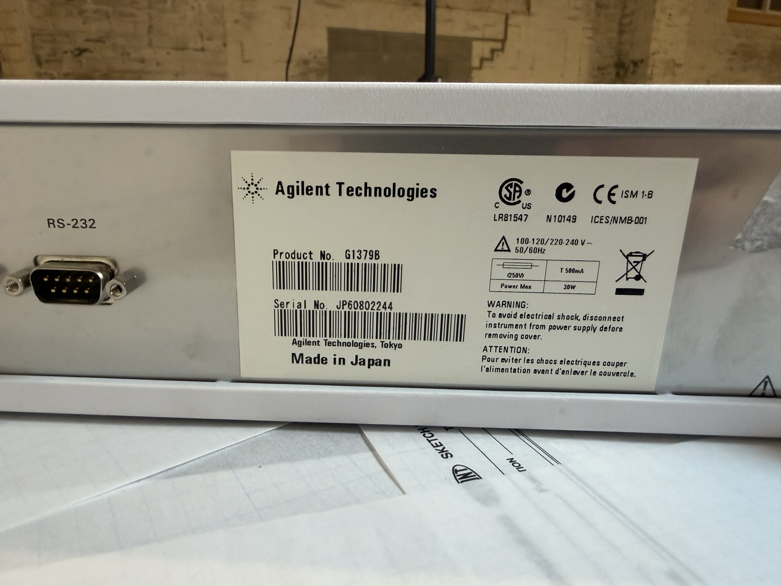 Agilent 1200 G1379B Micro Vacuum Degasser HPLC S/N JP60802244 — Powers On