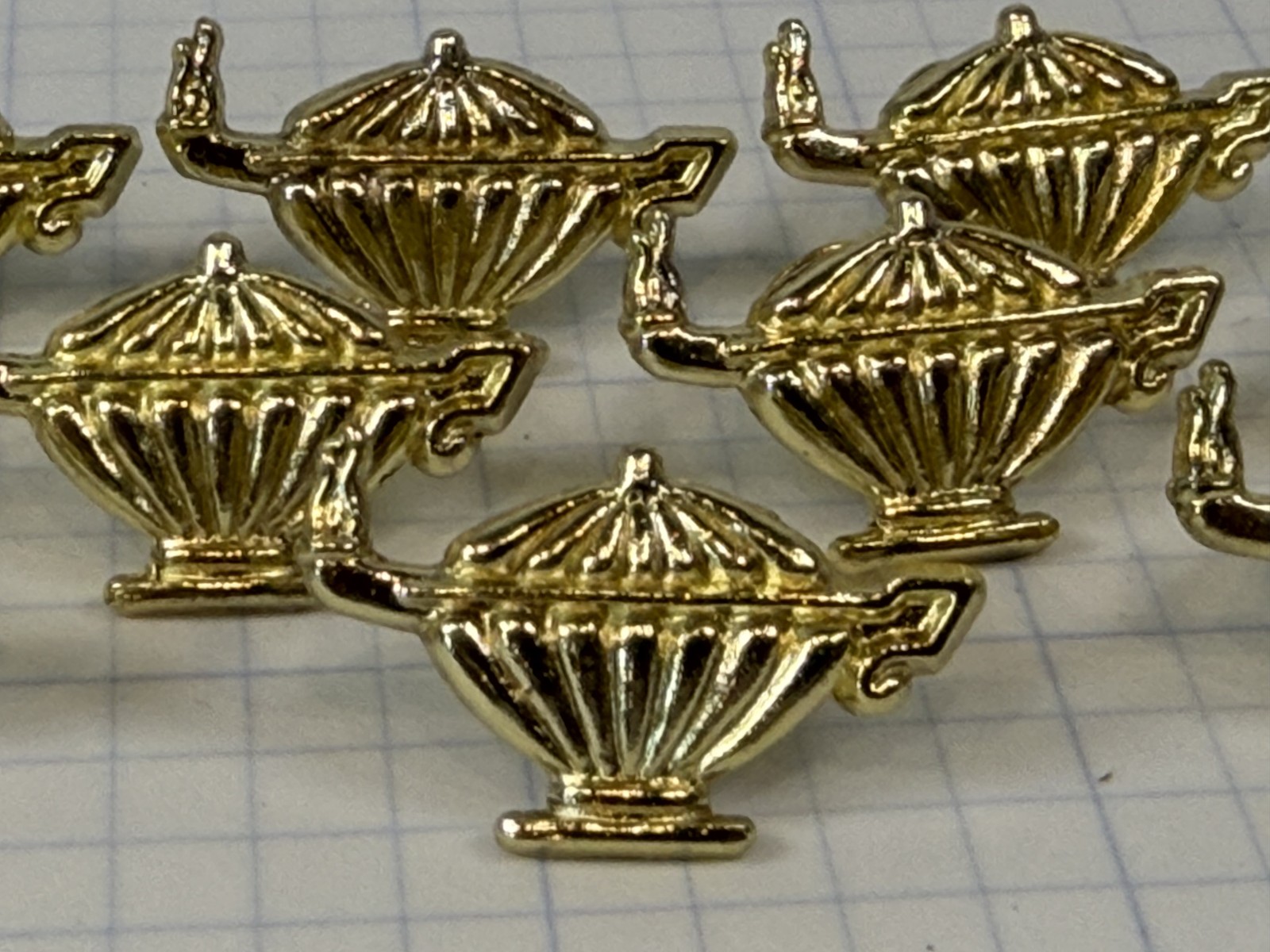 Lamp of Knowledge Chenille Award Pin Honor Roll NHS Academic Gold NOS