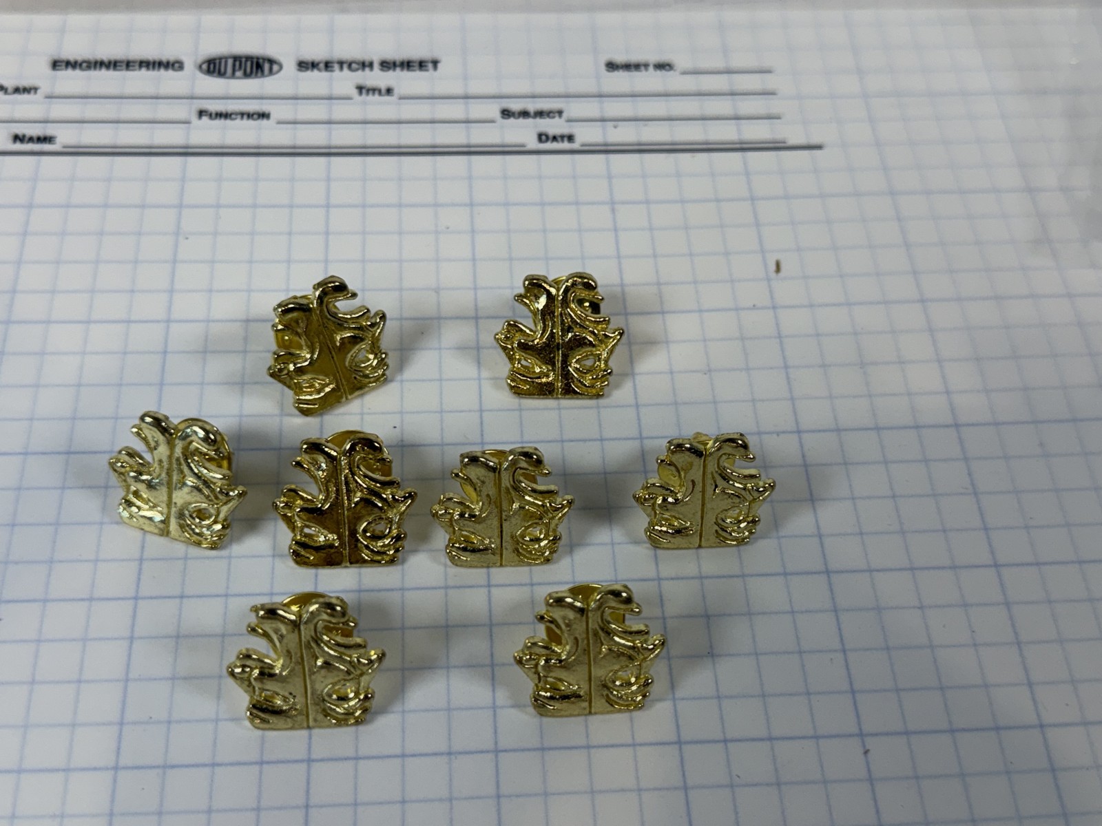 Drama Masks Theater Chenille Award Pin Letterman Jacket Gold NOS