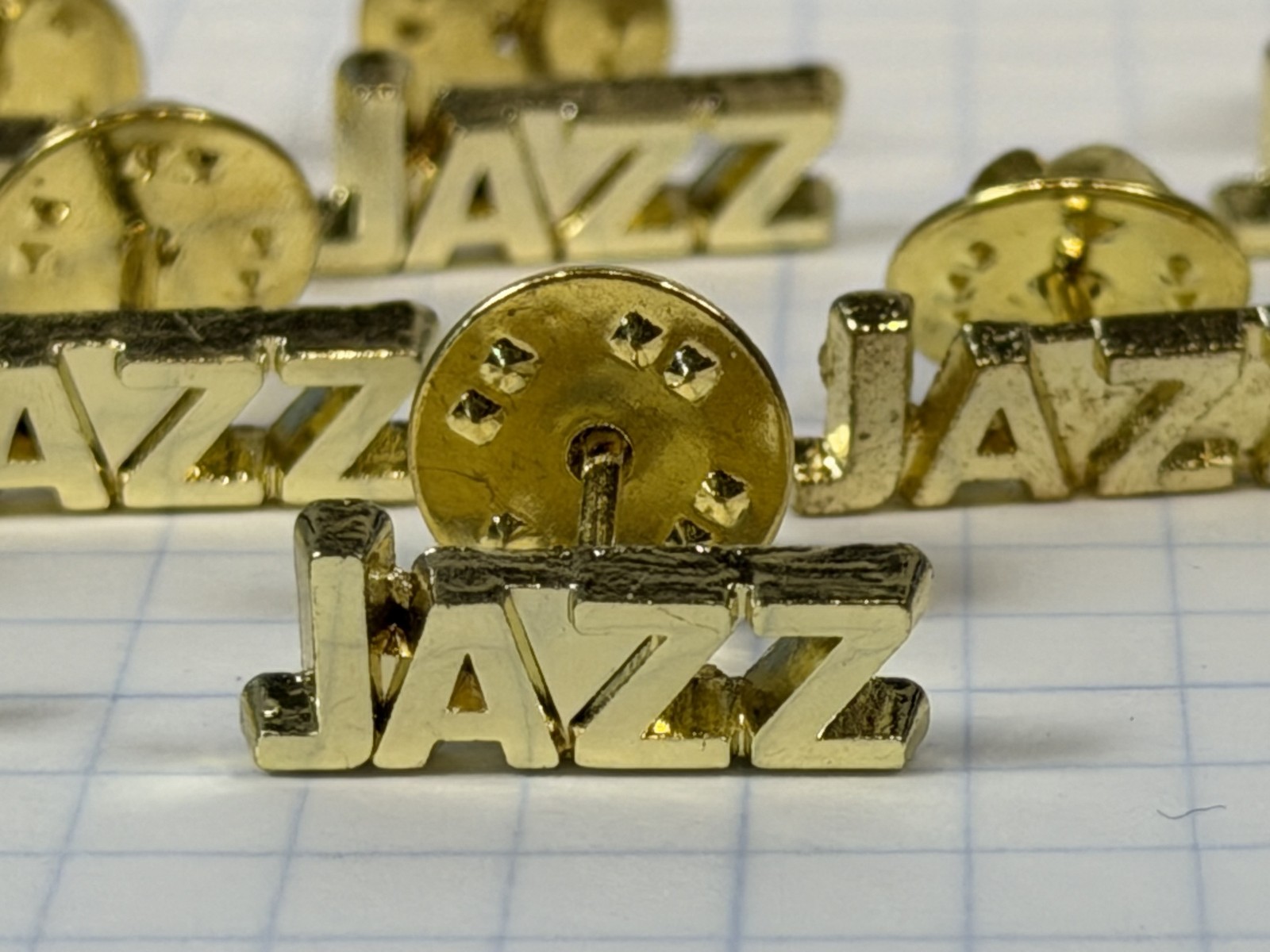 Jazz Band Chenille Award Pin Letterman Jacket Music Gold NOS - Neff