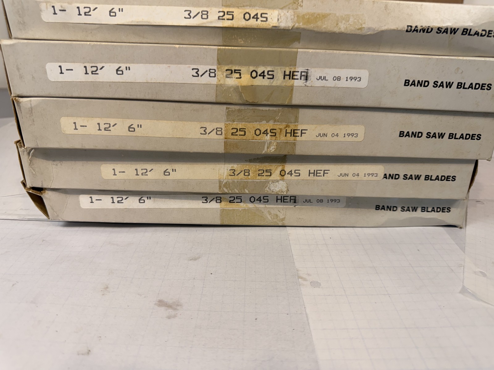 M.K. Morse 150 in 12ft 6in x 3/8 .025 4 Skip Band Saw Blades NOS Lot of 5