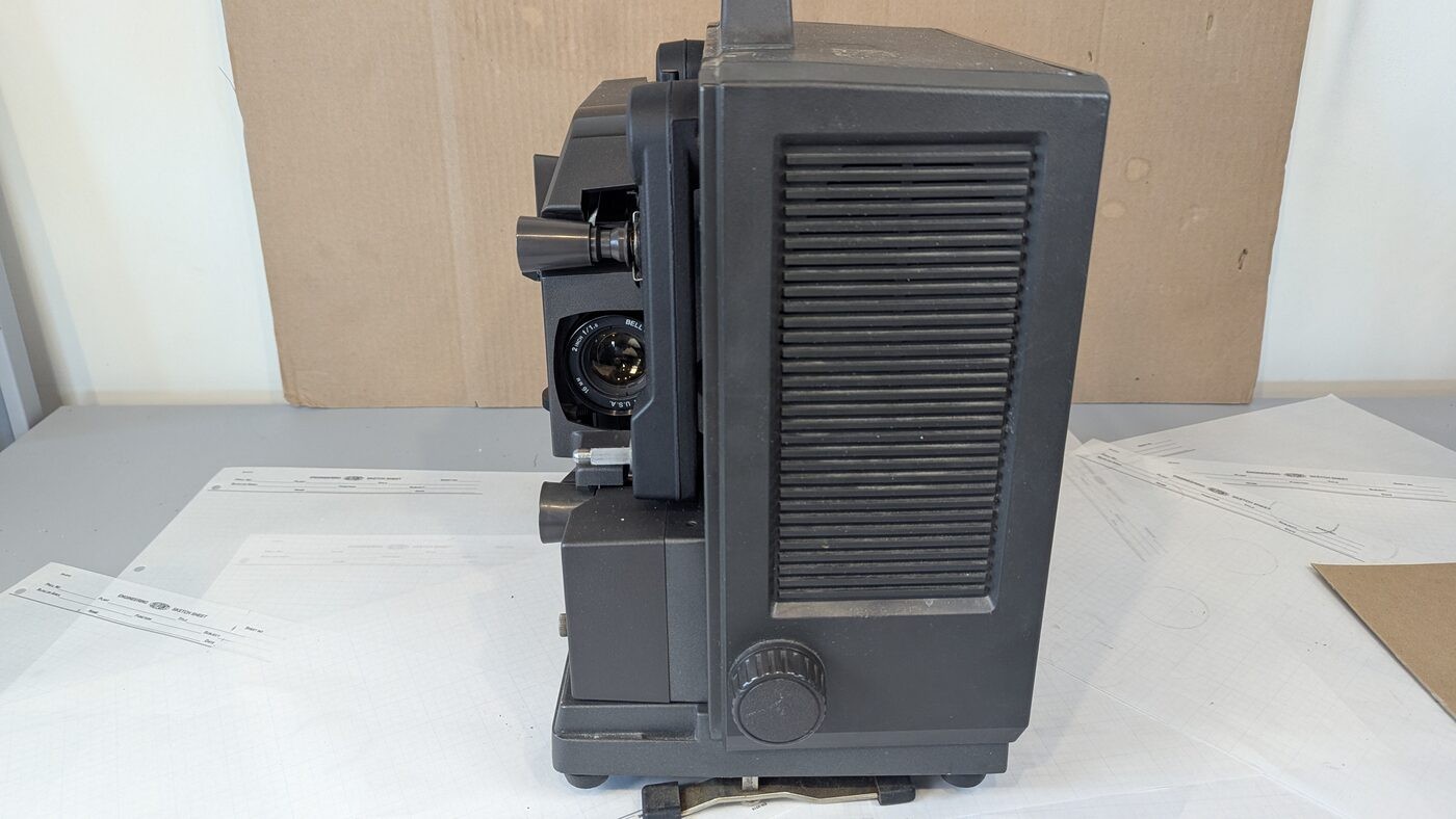Bell & Howell 2580A Filmosound 16mm Sound Projector + Case - As-Is, Two Faul