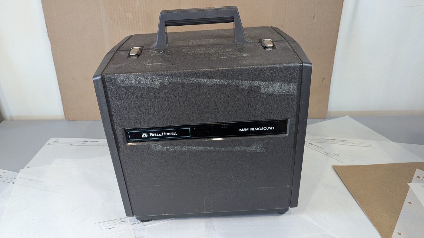 Bell & Howell 2580A Filmosound 16mm Sound Projector + Case - As-Is, Two Faul