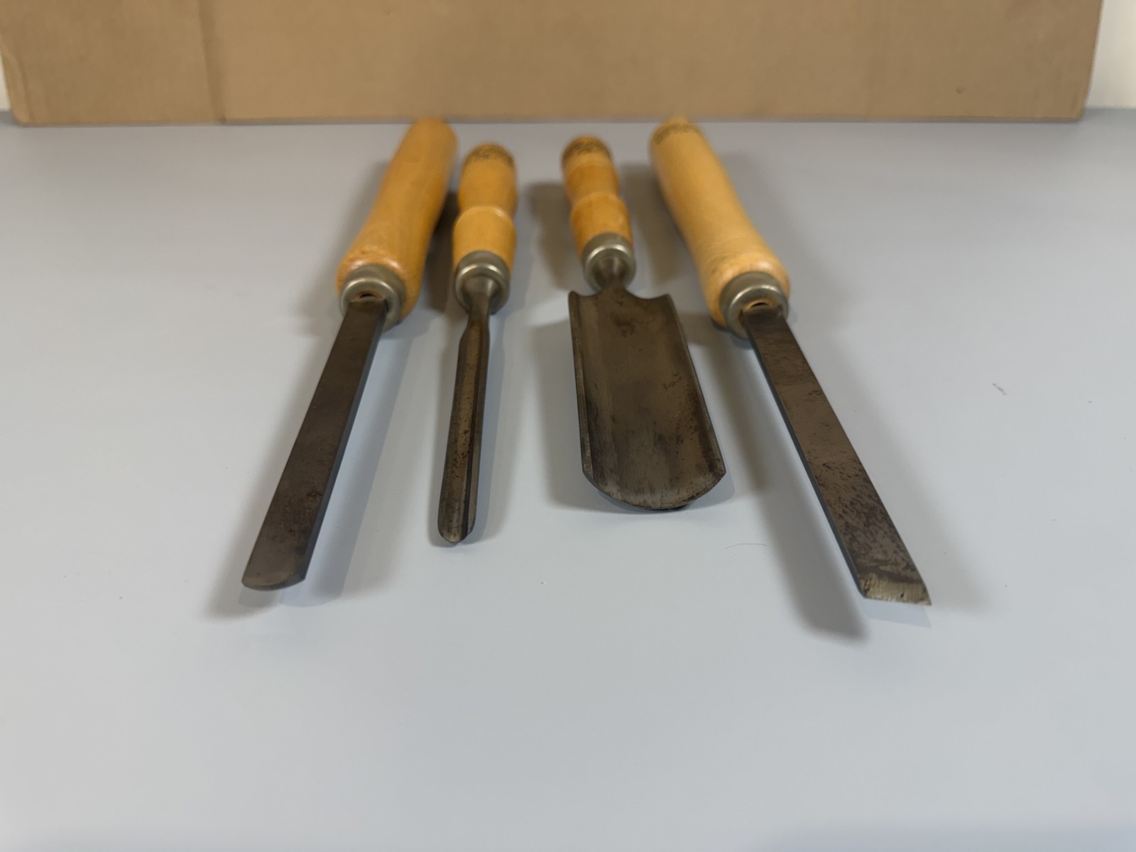 Vintage Buck Bros 4pc Wood Turning Lathe Chisel Gouge Skew Set Made in USA