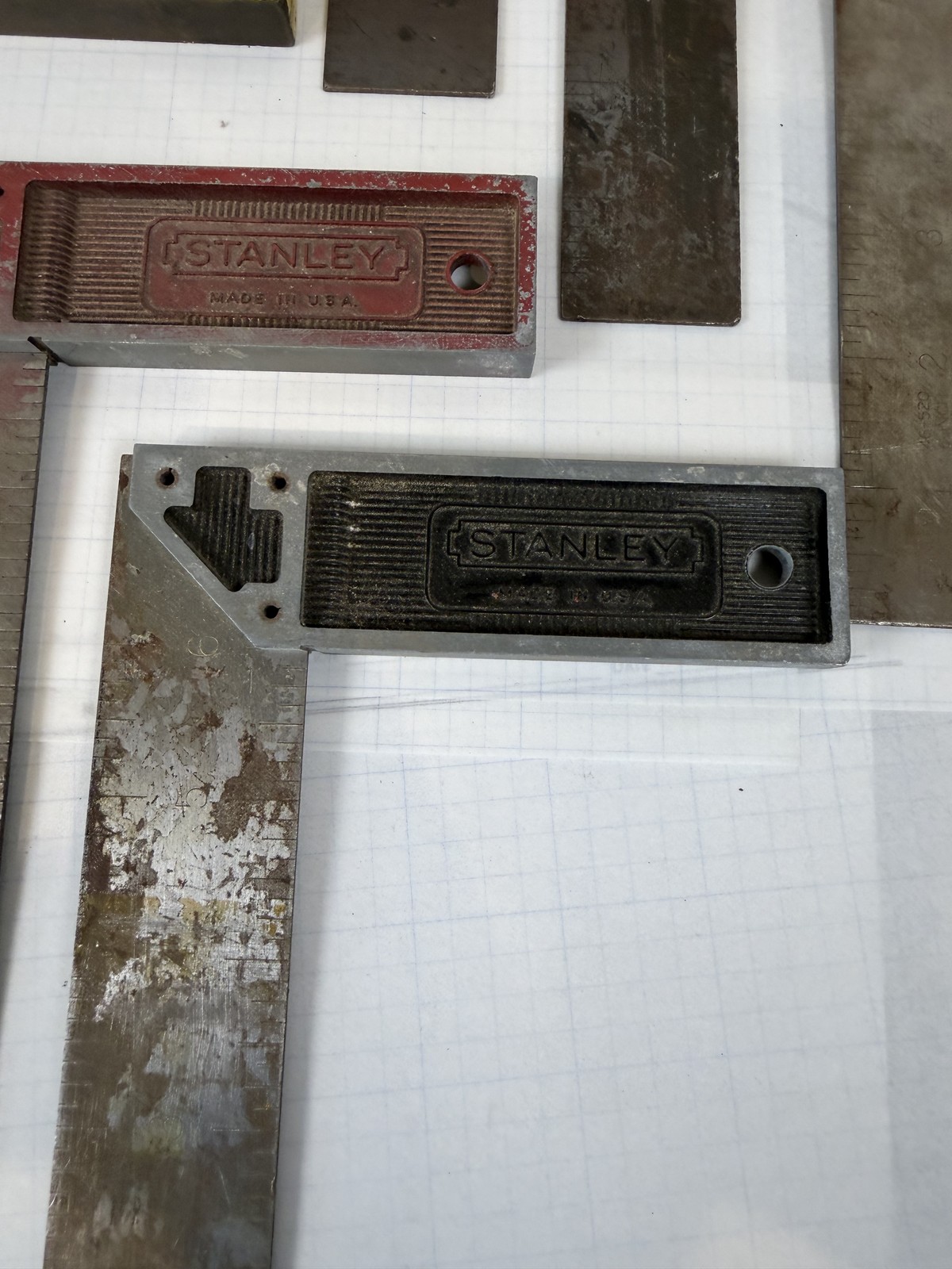 Stanley 6in All-Metal Try Squares, lot of 8 (No.12TS / 46-520) - USA