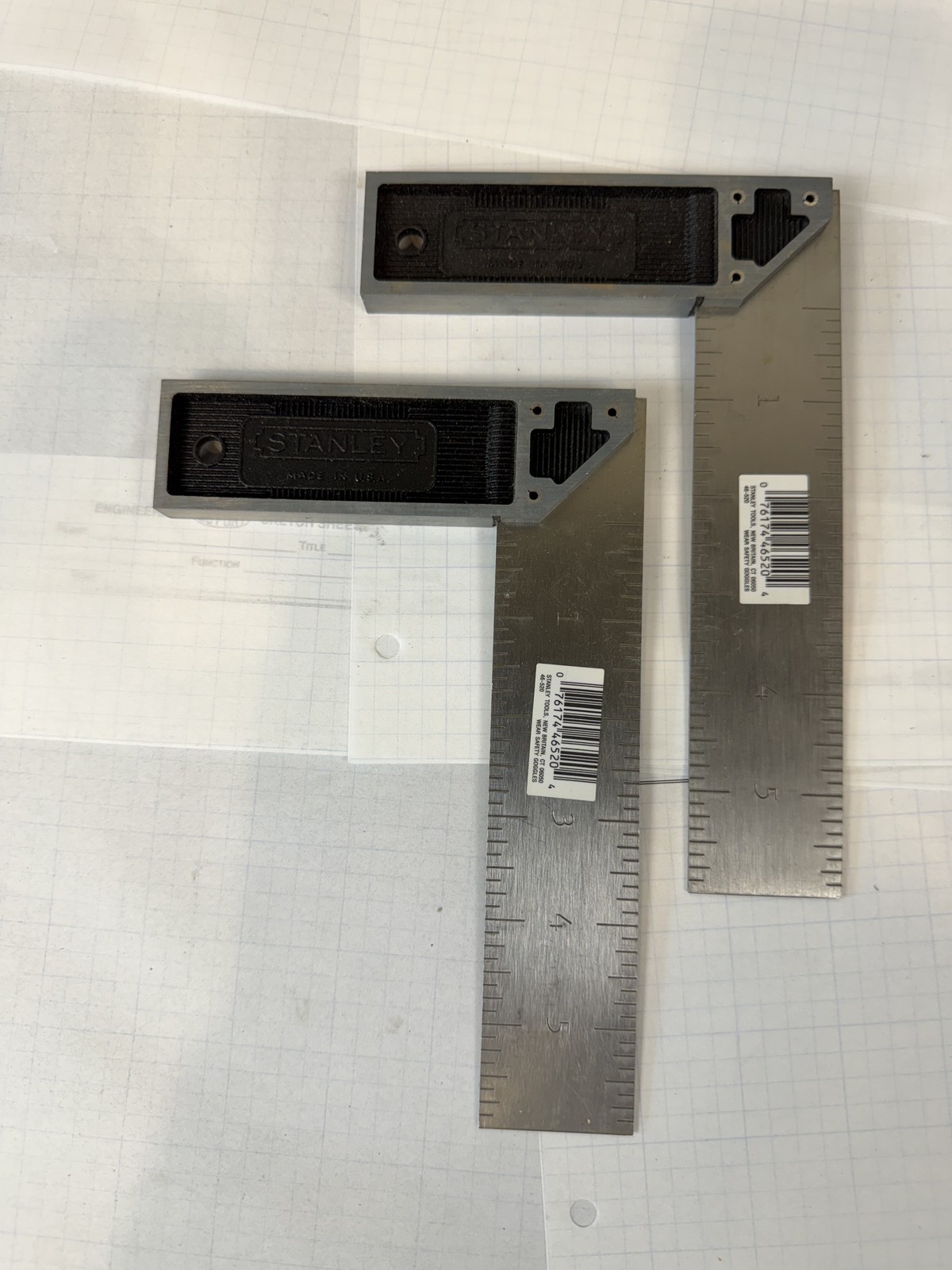 Stanley 46-520 6in Try Squares, UNUSED w/ factory label (2) - USA