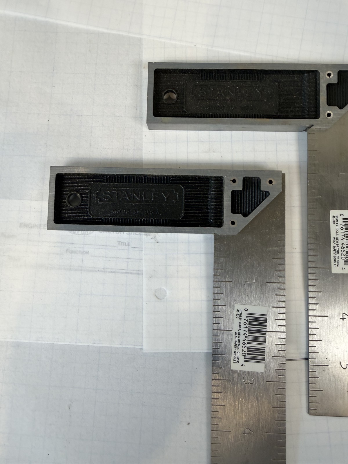 Stanley 46-520 6in Try Squares, UNUSED w/ factory label (2) - USA