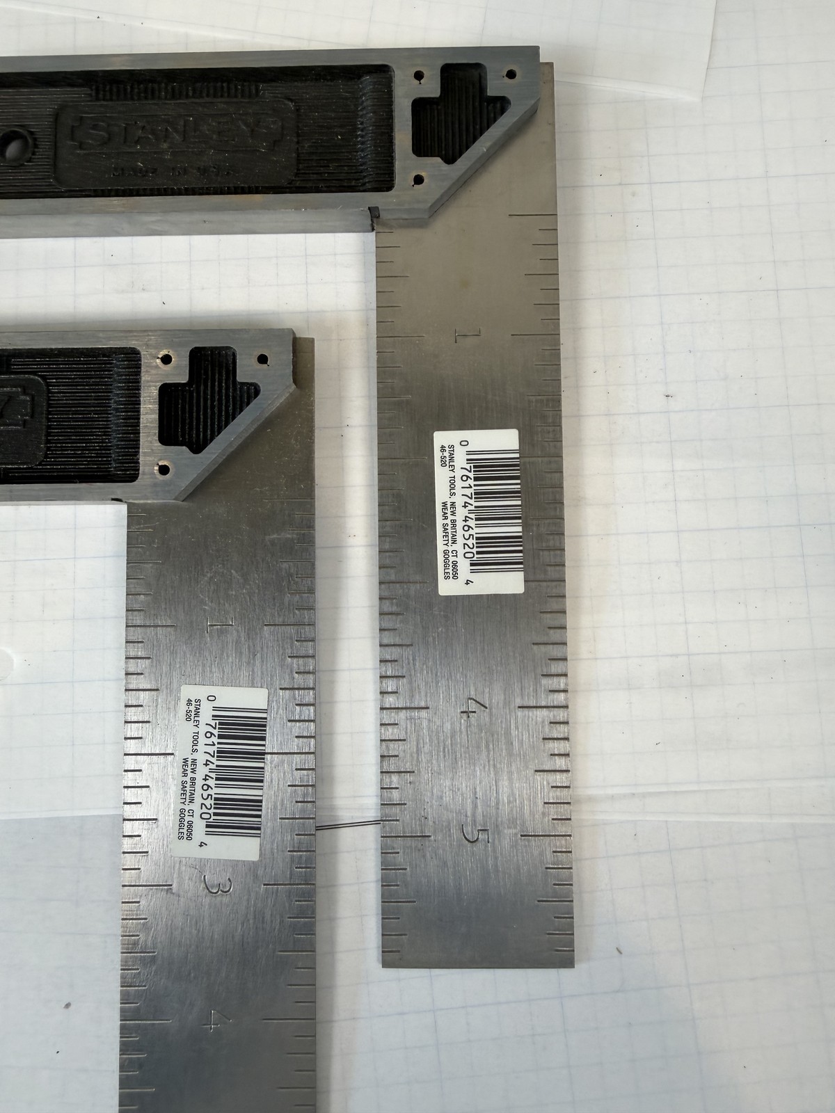 Stanley 46-520 6in Try Squares, UNUSED w/ factory label (2) - USA