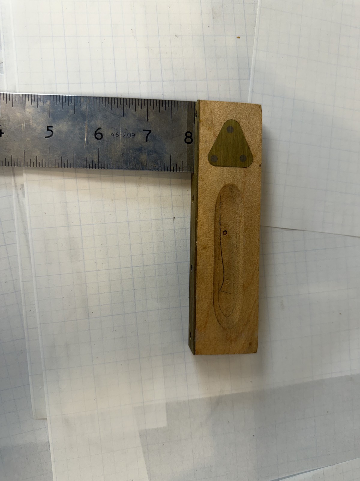 Stanley 46-209 8in Try Square, brass-bound hardwood, Made in England