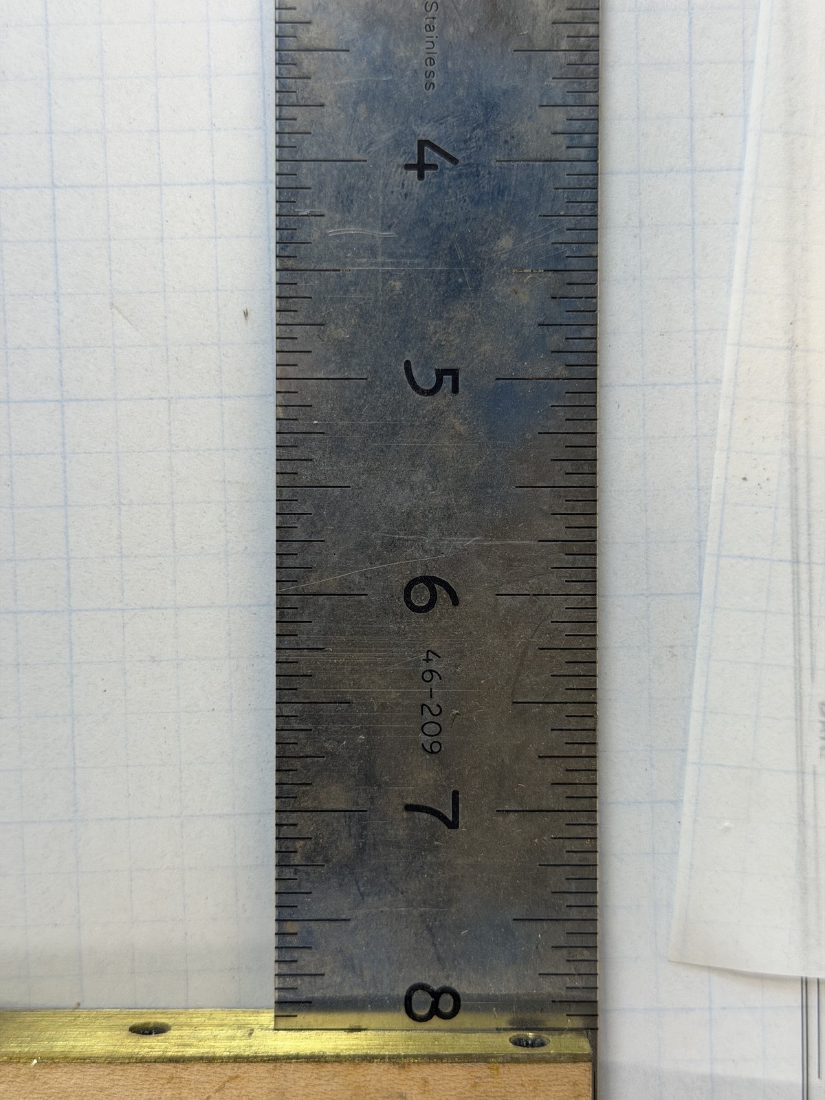 Stanley 46-209 8in Try Square, brass-bound hardwood, Made in England