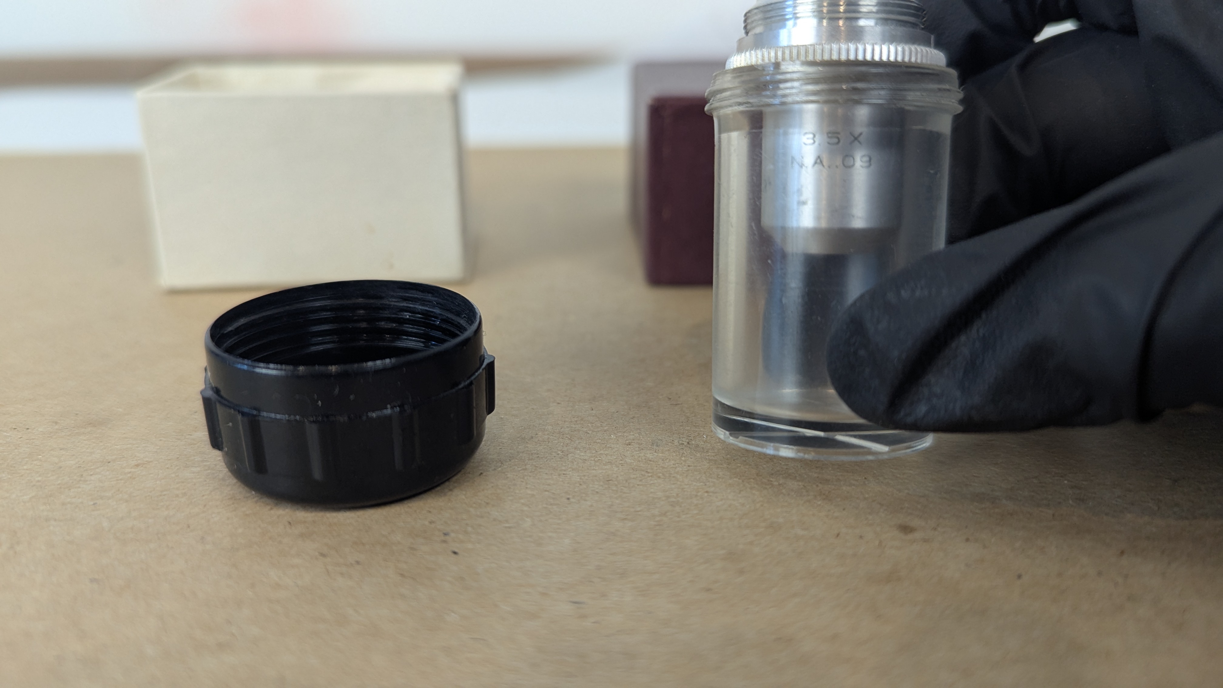 AO Spencer 3.5X Microscope Objective N.A. 0.09 RMS Thread American Optical