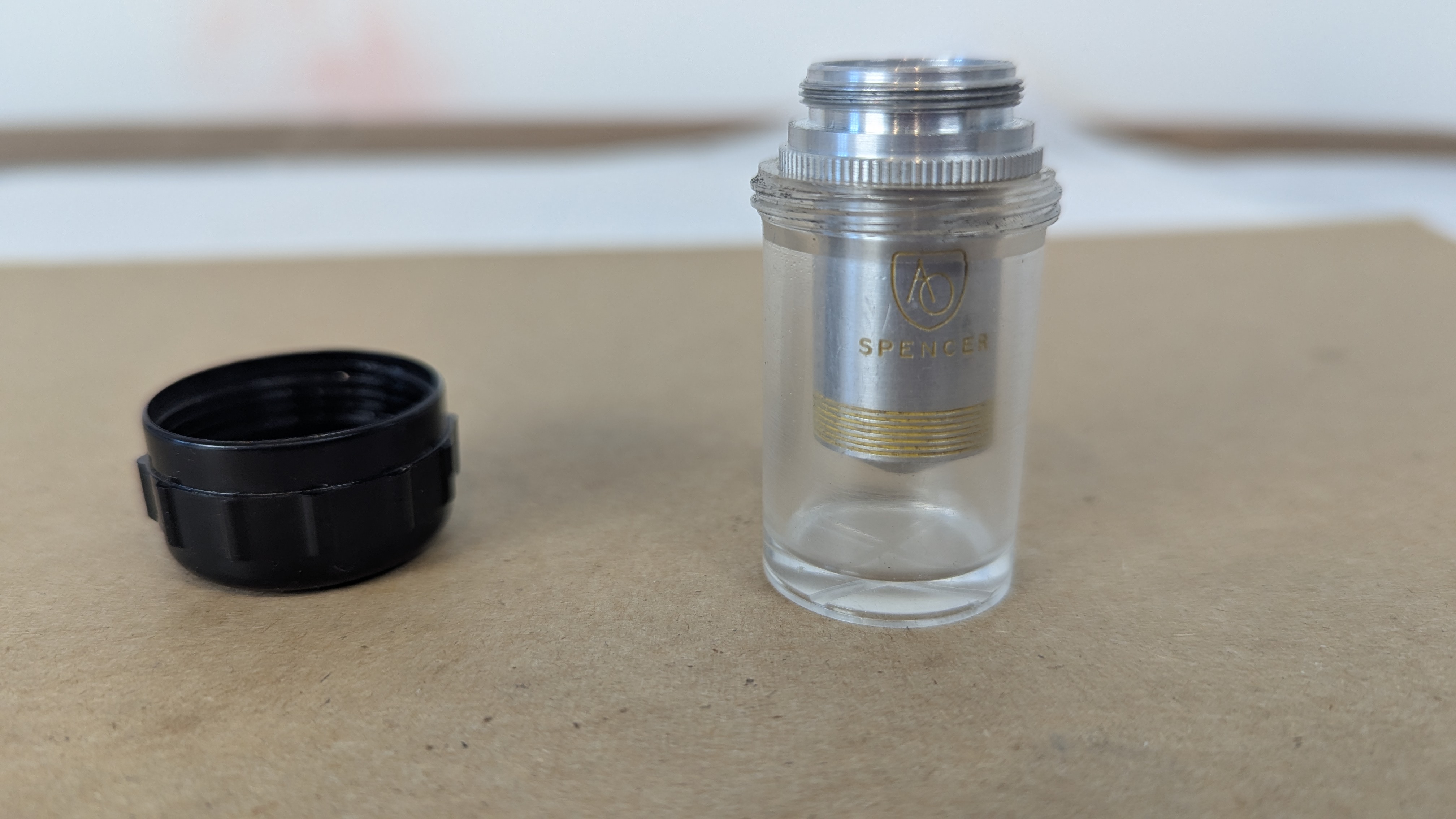 AO Spencer 43X Microscope Objective N.A. 0.55 Gold Band RMS American Optical