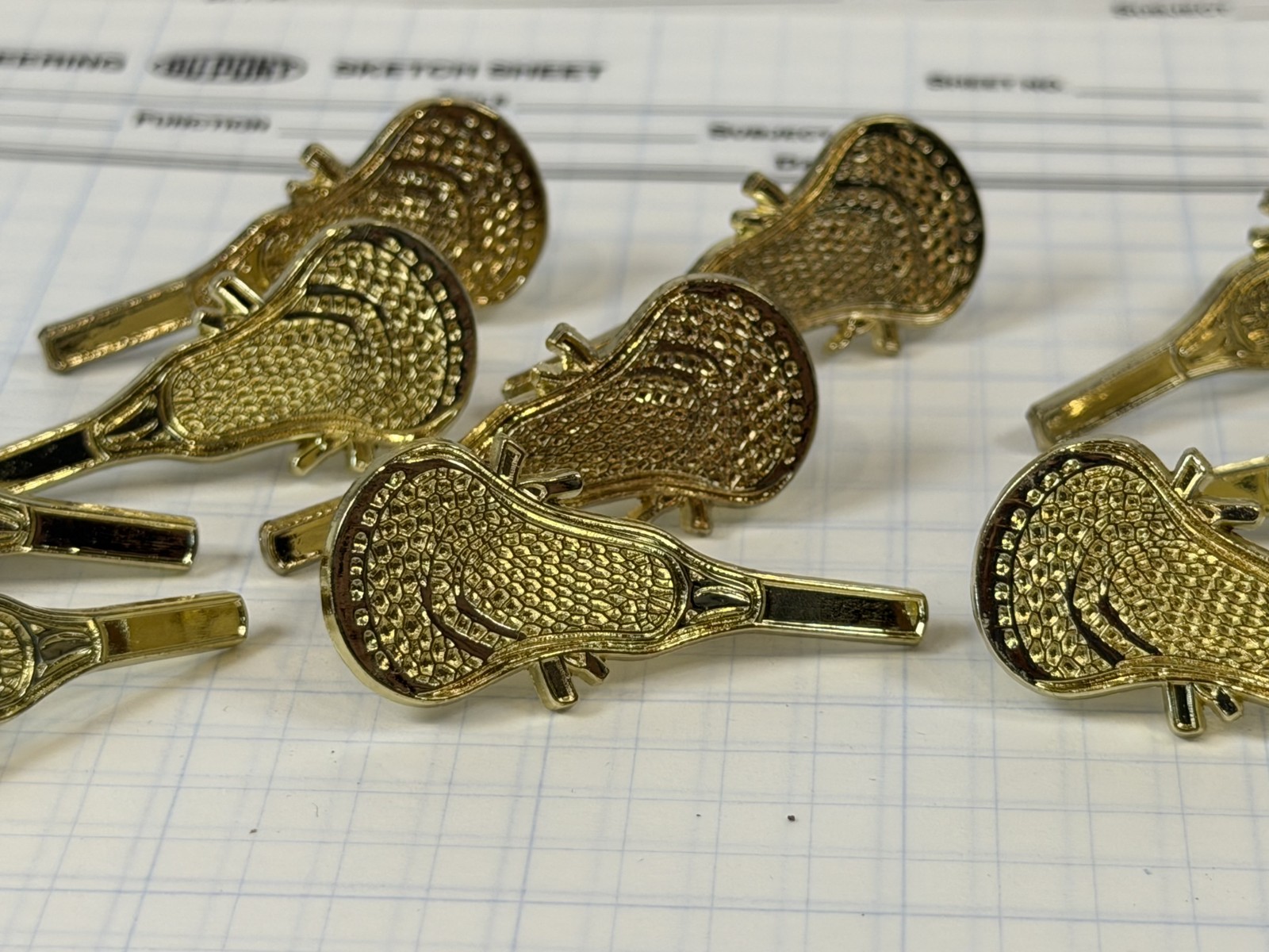 Lacrosse Chenille Award Pin Letterman Jacket Varsity Gold NOS - Neff