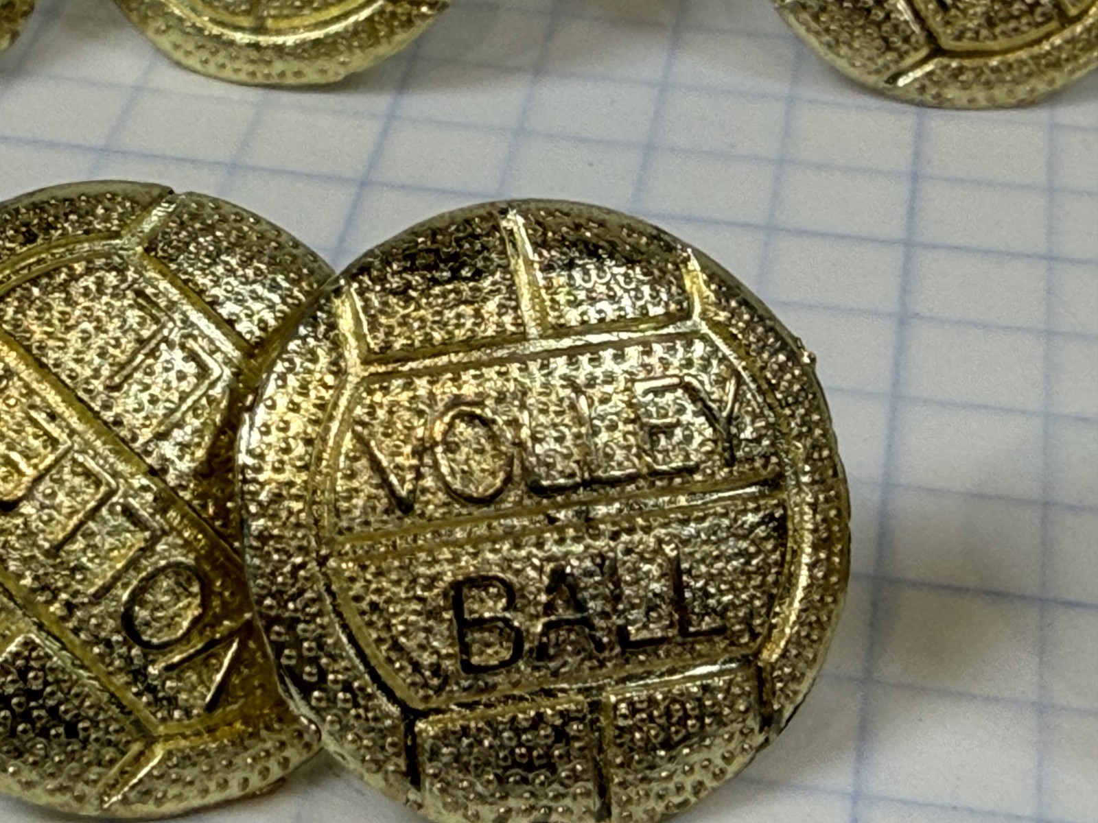 Volleyball Chenille Award Pin Letterman Jacket Varsity Gold NOS